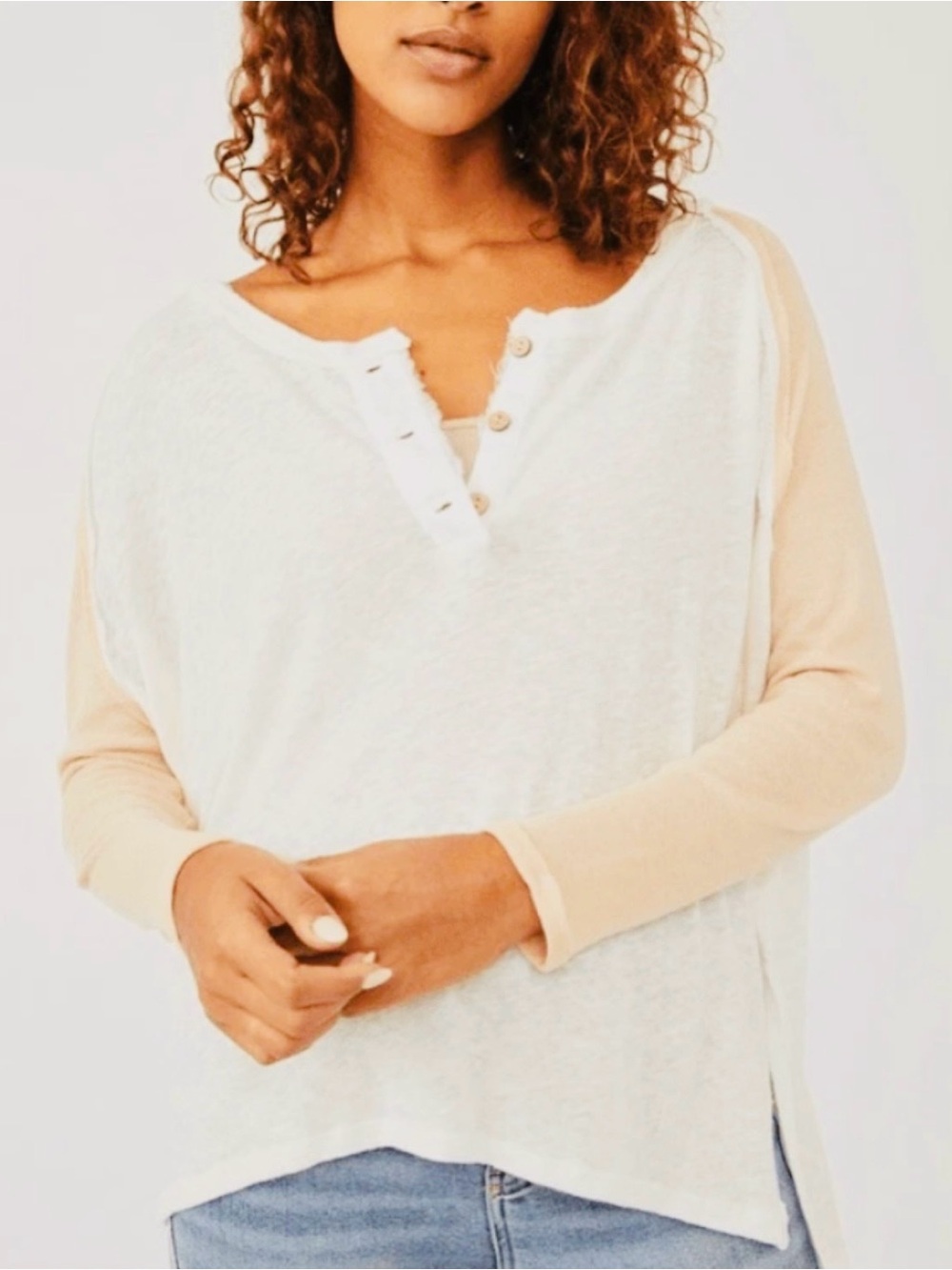 Free People Oversized Grand Slam Henley - Size Small - NWOT